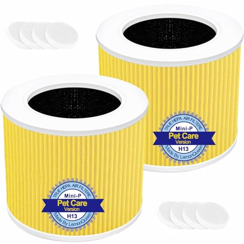 Core Mini Replacement Filter for LEVOIT Core Mini Air Purifier,Core Mini-P,3-in-1 Pet Care High Efficiency H13 HEPA Filter, Mini-RF Filter with Activated Carbon,Replace Part #Core Mini-RF,Yellow
