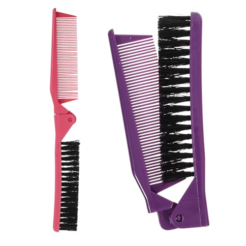 FONDOTIN 2個 折りたたみ式携帯用ヘアコーム コンパクト収納可能 ポケット 男女兼用 トラベルヘアブラシ 髪の絡まり防止 外出先で簡単スリン