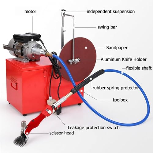 TXGJWRA 550W Electric Sheep Clipper Grinder Blade Sharpener Machine, Cutter Flexible Shaft Sharpener Grinding Machine, Goat Sheep Shearing Clipper for Sheep Cattle Farm,4setofbla,13bentblade