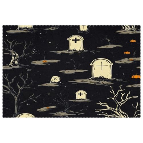 Set de table Halloween résistant à la chaleur lot de 6 grand format - 2