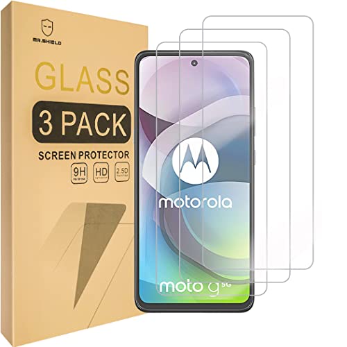 Mr.Shield Screen Protector compatible with Motorola Moto One 5G Ace/One 5G UW Ace/Moto G 5G [Upgrade Maximum Cover Screen Version] [Tempered Glass] [3-PACK] [9H Hardness]