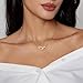 HERIER Gold Necklace for Women Dainty 14K Gold Plated Diamond Pendant Necklaces Simple Paperclip Pendant Choker Necklaces Cute Cubic Zirconia Necklaces Trendy Gold Jewelry for Women