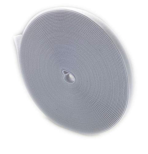 Image of iMBAPrice White Cable Fastening Tape - 0.75 inch Single Wrap Hook & Loop (75 feet) 25 Yards Long