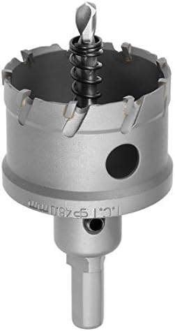 uxcell Carbide Hole Saw Drill Bit, 48mm Hole Cutter for Stainless Steel Alloy Cast Iron Copper Metal Sheet, with Limit Step
