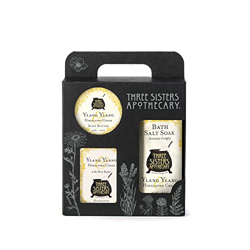 Image of Three Sisters Apothecary Bath & Body 3 Piece Gift Tote (Ylang Ylang & Cedar)