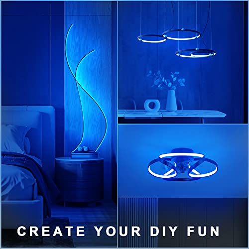 Tatazone 528 Leds/M Ultra Bright Blue Cob Led Strip Lights With Connectors, 16.4Ft Dc24V Flexible Led Cob Light Strip, High Density Led Strip Lights Indoor For Kitchen, Bedroom, Cabinet,Curtain #TOP5