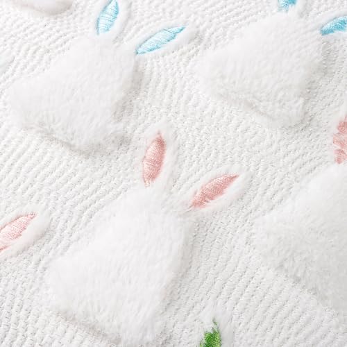 Image of ALFEVA Easter Pillow Covers 20 x 20 Inch Set of 2 Easter Decorations Cute Soft Plush Bunny Throw Pillow, Spring Farmhouse Decorations for Home Sofa Couch Living Room Bedroom
