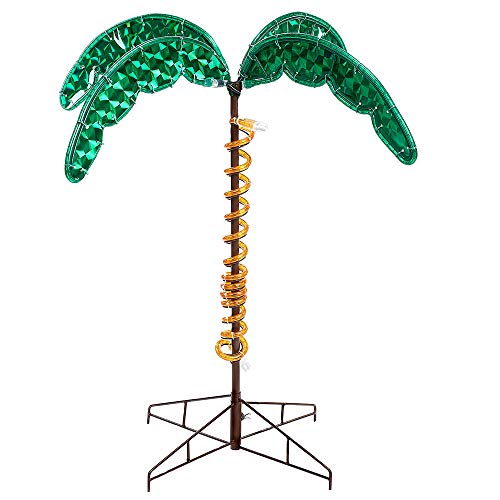 Roman 169483 Lights Tall Holographic Ropelights Palm Tree-Plugs In Statue, 30-Inch
