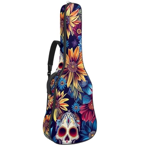 Housse guitare acoustique imperméable à double bretelle motif crâne