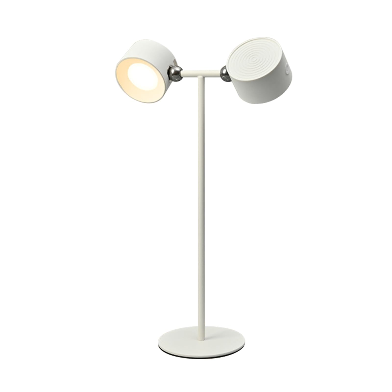 Doppelkopf Schreibtischlampe mit 360° Drehung (White)