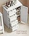 VASAGLE Storage Cabinet with Drawers, Freestanding Floor Cabinet with Door, 11.8 x 21.7 x 32.3 Inches, Adjustable Shelf, for Bathroom, Living Room, Kitchen, Cloud White ULHC041WH01S