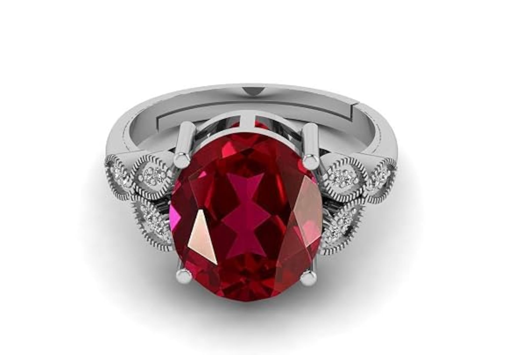 925 Sterling Silver Natural Ruby Gemstone Ring