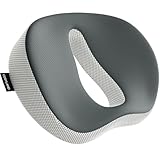 COSYLAND Cuscino Sedia Ufficio in Memory Foam - Cuscino per Sedia da Ufficio Antiscivolo, Cuscino di Supporto per Coccige e Schiena, Fodera Lavabile, per Ufficio, Auto, Sedia da Gaming(Grigio