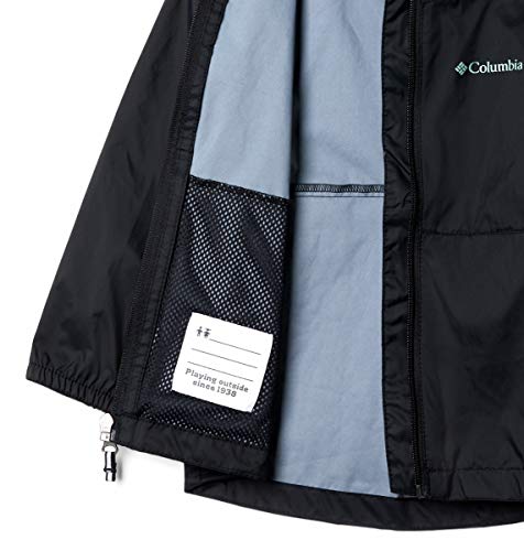 Image of Columbia Youth Switchback Ii Rain Jacket, Waterproof, Reflective Detail Black