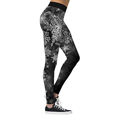 Konluesr Christmas Leggings Women Xmas Costume Leggings Workout Running Tights Yoga Pants (UK, Numeric, 14, 18, Regular, Regular, Xmas-m) - Image 3