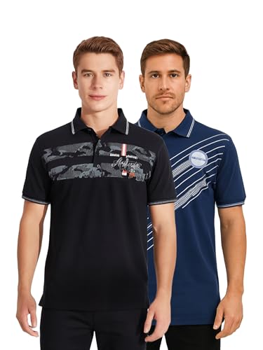 Image of Dollar Pack of 2 Men's Cotton Polo T-Shirt with Classic Collar