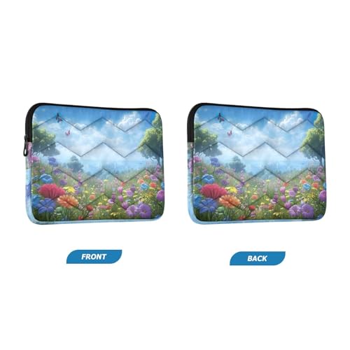 Funda para portátil 13-14 pulgadas con diseño de flores y mariposas miniatura 2