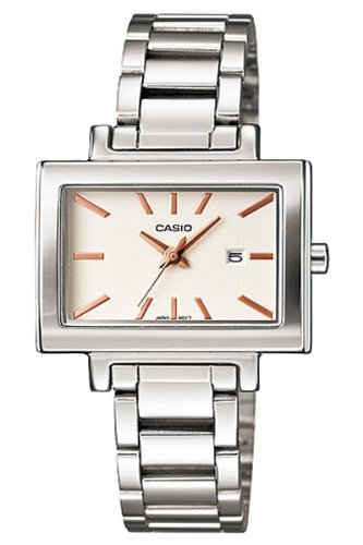 Casio Women's LTP1332D-7A Silver Stainless-Steel Quartz Watch with White Dial