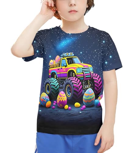 Image of Linnhoy Kids 3D Print Fashion Graphic T-Shirts for Boys Girls 6-16 Years | Unisex Colorful Short Sleeve, Crewneck, Breathable Fabric, Suitable for Daily Sport Festival Wear