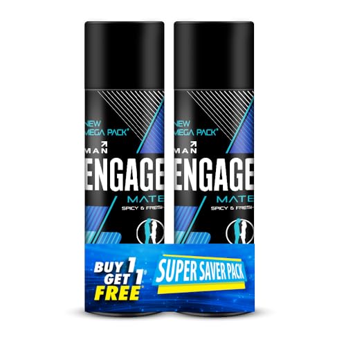 Engage Mate Deodorant For Men, Citrus and Fresh, Skin Friendly, 220 ml each Body Spray (Pack of 2)