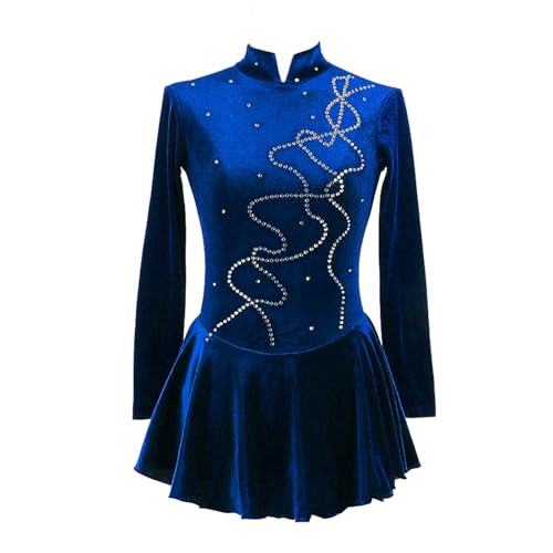 Vestido Feminino De Patinação Artística, Adulto, Mangas Compridas, Performance De Competição, Veludo