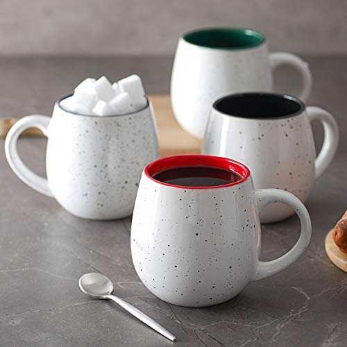 Lifver 20 Ounces Coffee Mugs Set Of 4, Large Ceramic Coffee Mugs With Large Handles For Coffee, Tea, Hot Cocoa, Christmas Gifts For Women Men, Jumbo Soup Mugs Set Of 4,Easy To Hold & Clean #TOP4