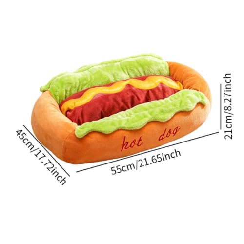 Cama para perros perrito caliente talla M con base antideslizante lavable 3