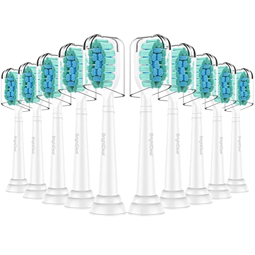 BrightDeal Brush Heads for Philips Sonicare ProtectiveClean DiamondClean DailyClean EasyClean HealthyWhite ExpertClean W C2 G2 C3 G3 W3 C1 Sonic Electric Toothbrush Replacement 4100 5100 White, 10 Pcs