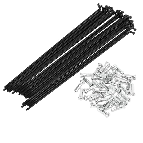 VVHFXD 40 raggi per bicicletta con raggi della bicicletta, diametro 2 mm, acciaio per mountain bike, raggi in acciaio inox 14 G/K, per raggi MTB, bici da città, downhill e e-bike – nero 278 mm