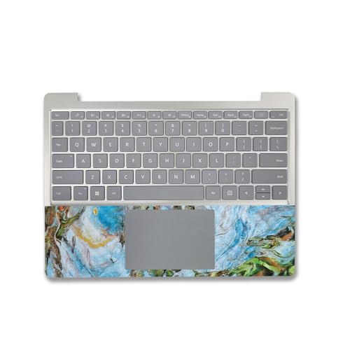 Image of MightySkins Carbon Fiber Skin Compatible with Microsoft Surface Laptop Go 3 (2023) Full Wrap Kit - Island Swirl | Protective, Durable Textured Carbon Fiber Finish | Made in The USA