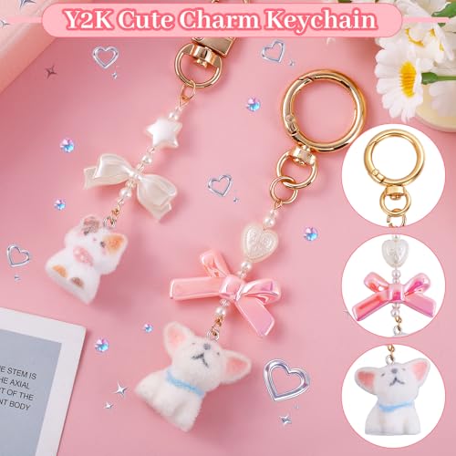 Image of Wurosi 680 Pcs Keychain Making Kits, Pink DIY Bag Charm Kit, 78.74 Inch Chains, Key Chain Hooks, Jump Rings, Lobster Clasps, 225 Charms & Letter, Tools, Great for a Custom Gift, Party, or Family Activ