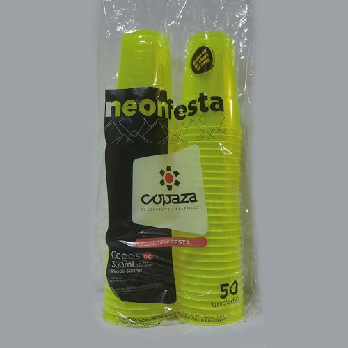 COPO NEON FESTA BALADA BRILHA LUZ NEGRA 300ML DESCARTAVEL C/150