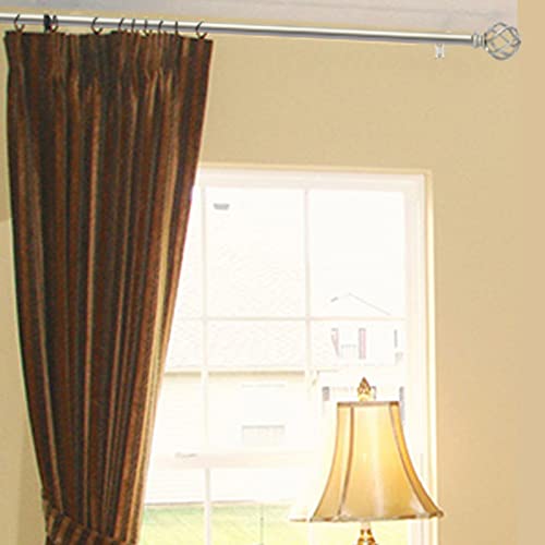 Alinaart 2 Pack Decorative Window Curtain Rod With Brackets- Hollow Design 3/4'' Inch Pole, 28 To 48 Inch Adjustable Side Curtain Rod Antique Silver #TOP6