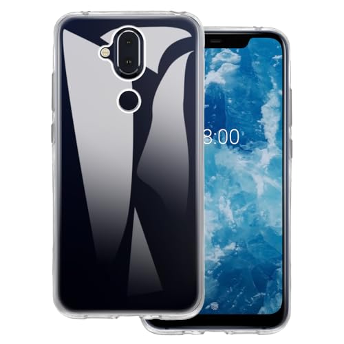 OAGELIM Funda Compatible con Nokia 8.1 Case Antigolpes con Cubierta Protectora Flexible de TPU Suave y Resistencia a Arañazos con Protección (Transparente)