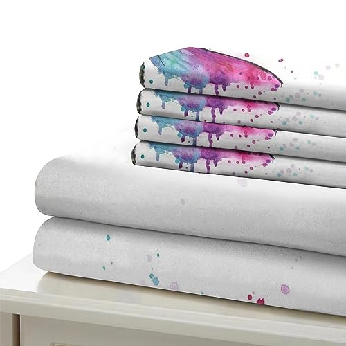 Juego de funda de edredón de libélulas animadas para habitaciones alegres King 6