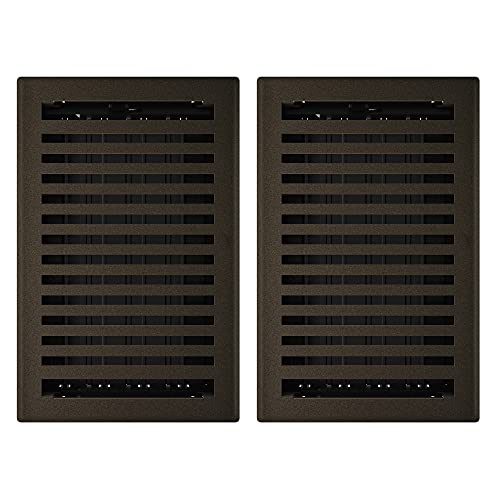 Imperial RG3436 6 x 10-Inch Montezuma Decorative Floor Register, 2-Pack, Bronze Age