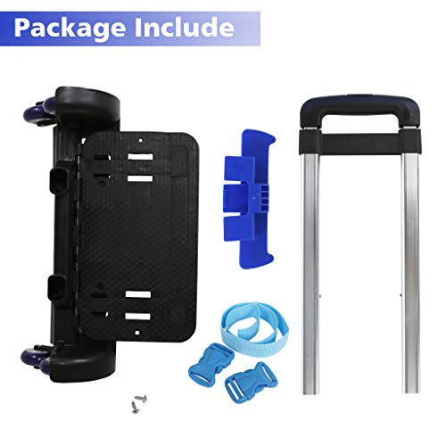 Backpack Trolley - Wheeled Trolley Hand Aluminium Alloy Non-folding Trolley Cart for Backpack (Blue, 6 Wheels)