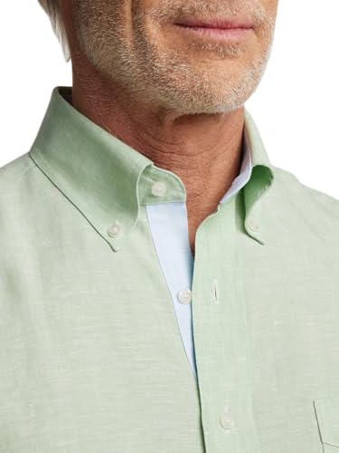 Paul Fredrick Men's Slim Fit Non-Iron Linen Solid Dress Shirt3