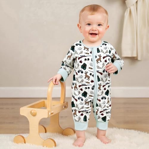 Baby Boy Hunting Clothes Mallard Duck Onesie Deer Romper Long Sleeve Zip Up Jumpsuit One Piece Duck Fall Outfit2