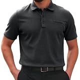 Polo Breeze para Hombre con Ajuste para Barriga Cervecera, Elástica y Secado Rápido, Cuello Texturizado Manga Corta para Golf y Casual, Ultra Cómoda Sedosa Transpirable