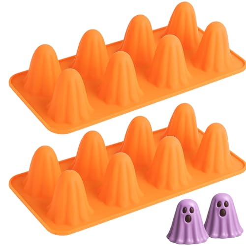 Halloween Silicone Moulds, 2 Pcs Skull Chocolate Molds for Baking, DIY Halloween Treats, Party Dessert Decorations, Food Grade Silicone, for Making Chocolate, Candy, Ice Cube