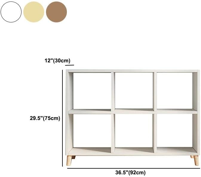 Miniatura 2 de CraftThink Organizador de almacenamiento en cubos, estantería de almacenamiento de 6 cubos, estante de madera, estantería de pie con estantes de 2