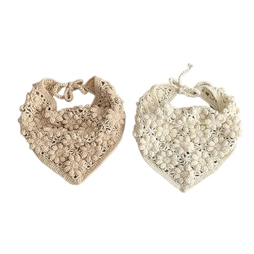 Crochet Hat, Adjustable Knit Baby Head Scarf Delicate Openwork Pattern Comfortable For Infants Kids Pastoral4