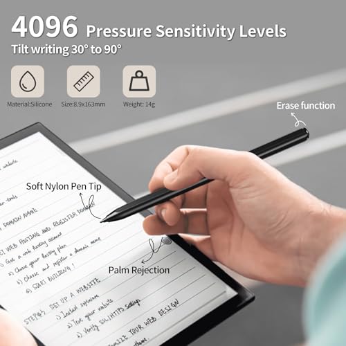 Magnetic Stylus Pen for Remarkable 2 Pen Replacement with Soft Digital Eraser + 5 Tips, Digital Stylus Alternative Marker Plus, 4096 Pressure Sensitivity, Not for Apple Devices