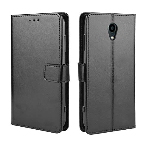 for KYOCERA DIGNO BX ケース 上質感PUレザーカバー 薄型 軽量 手帳型ケース【YML】スタンド機能付きケース お札や小銭も収納可能 (京セラ DIGNO BX カバー ブラック)