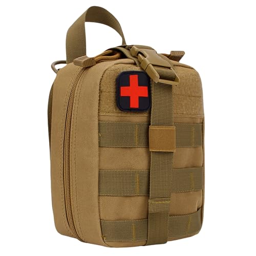 Image of Kraptick Medical Molle Pouch | Tactical First Aid Kit Bag | Military Emergency Medical Pouch | Waterproof & Durable Trauma Kit | Compact Molle Medic Bag for Outdoor, Camping & Survival (Beige)