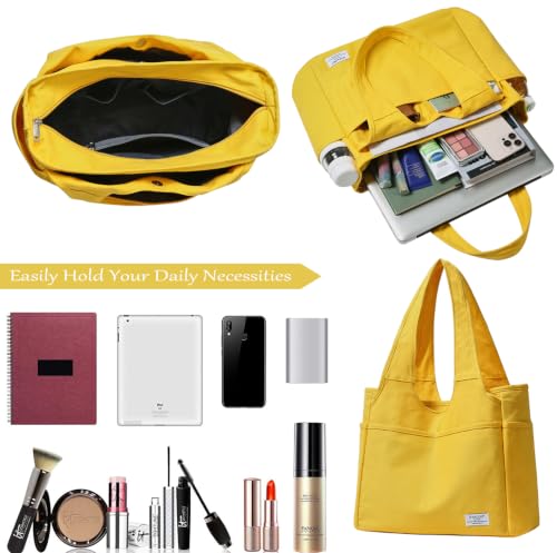 Image of KYALOU Utility Large Tote Bag, Women Casual Shoulder Bags for Work School Gym Beach Travel Shopping Grocery | Utility