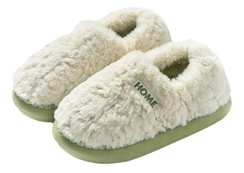 Rungion Womens Warm Furry Fleece Lined Slippers Winter Outdoor/Indoor Shoes Non-Slip Thick-Sole Ankle Boots for Home Couple Wear