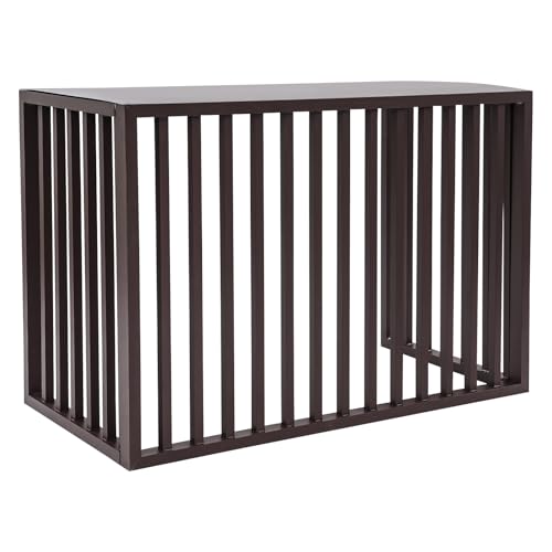 4-teiliger Klimaanlagenzaun schallschutzhaube 100x50x70 cm wärmepumpe Schutzgitter 1.5P Zaun zum Verstecken der Klimaanlage (Kaffeefarben)