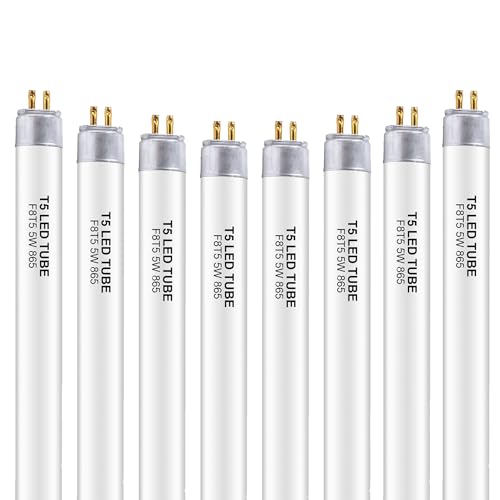Image of Wesome Lighting 8 Pack 12 Inch F8T5/DL LED Replacement Bulbs, 6500K Daylight, T5 LED 5 Watts Replace Fluorescent Bulb with LED, Replacement Tube for Counter and Cabinet Fixture